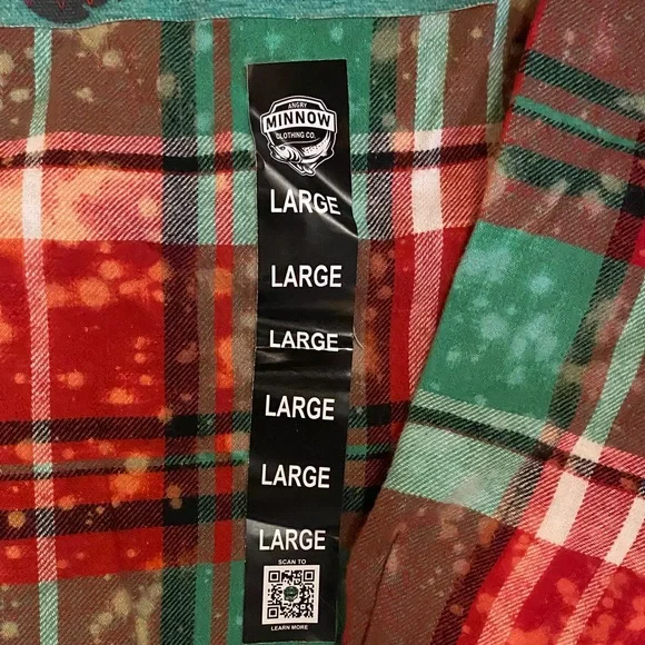 Vintage Christmas Plaid Button Down Shirt in Red and Green - Picture 3 of 6